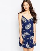 Motel Cami Top And Skirt In Dragon Print - Dragon Navy Scr 100