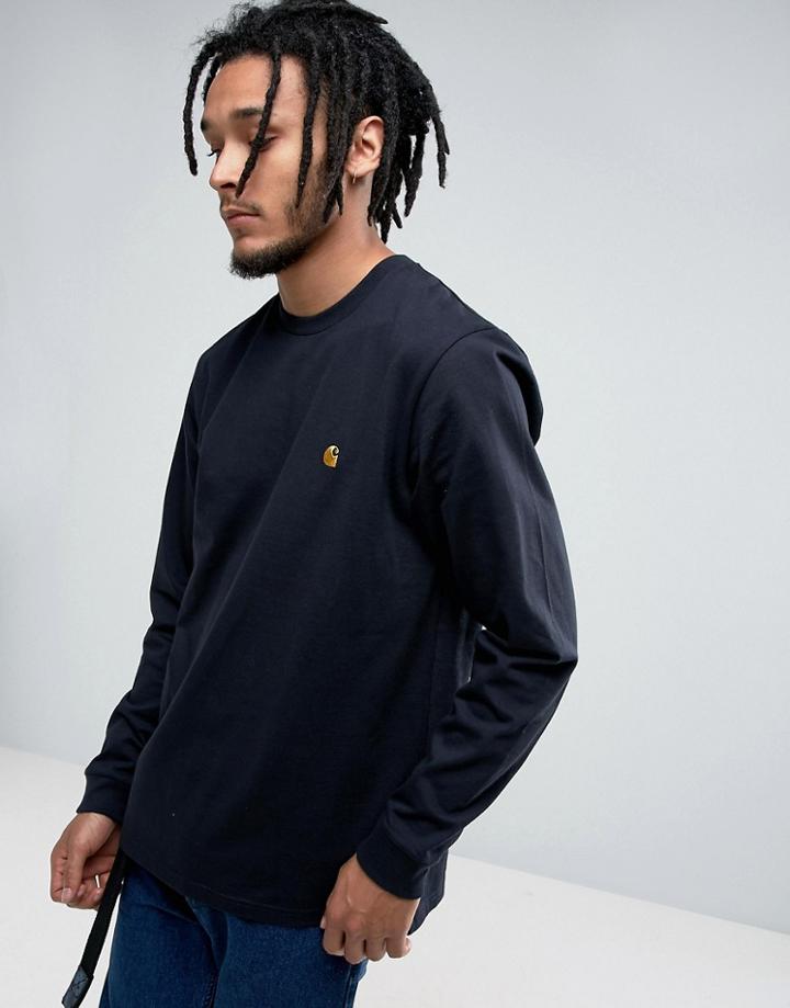Carhartt Wip Long Sleeve Chase Regular Fit T-shirt - Navy