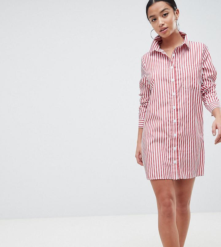 Missguided Petite Stripe Shirt Dress - Multi