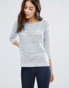 Brave Soul Mixed Yarn Sweater - Blue