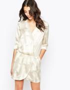 See U Soon Wrap Front Dress In Distressed Houndstooth Print - Beige