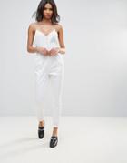Neon Rose Luxe Slim Pants - White