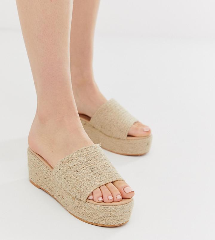Missguided Rope Flatform In Beige - Beige
