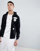 Aape By A Bathing Ape Zip Through Hoodie With Logo In Black - Black
