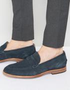 Hudson London Romney Suede Penny Loafer Shoes - Navy