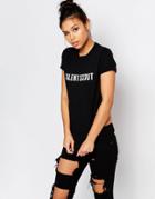 Adolescent Clothing Boyfriend T-shirt With Talent Scout Print - Black