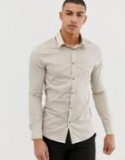 River Island Poplin Shirt In Cream - Cream