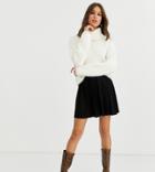 Asos Design Tall Mini Skirt With Box Pleats-black