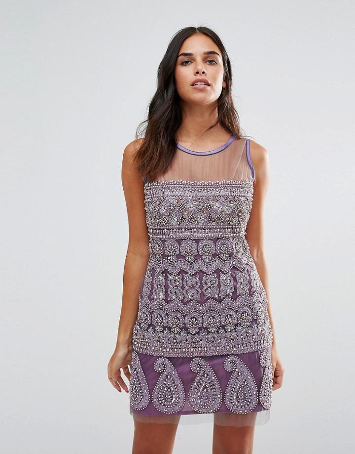 A Star Is Born Embellished Shift Dress - Purple