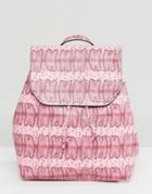 Pieces Colored Snake Print Backpack - Pink