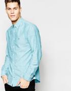 Tommy Hilfiger Shirt With Linen In Mint - Green