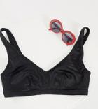 Wolf & Whistle Curve Exclusive Crop Bikini Top With Lace Up Detail In Black