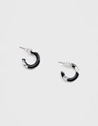 Asos Design Resin Hoop Earrings In Monochrome - Black