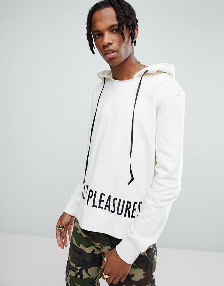 Mennace Hoodie With Guilty Pleasures Print - White