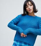 River Island Textured Sweater In Blue - Blue