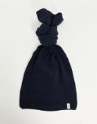 Selected Homme Knitted Wool Mix Scarf In Navy