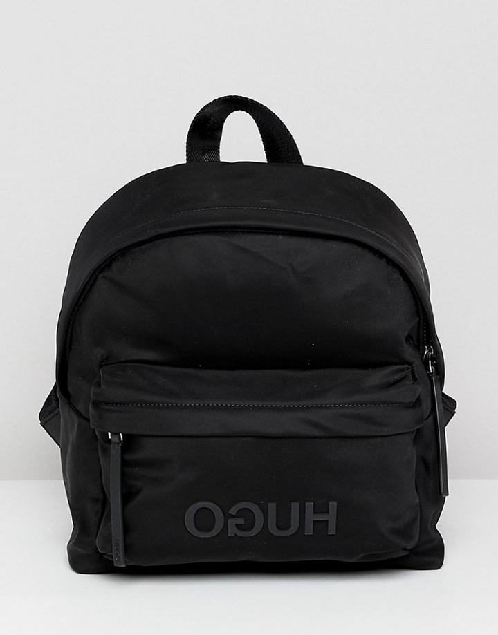 Hugo Logo Backpack - Black