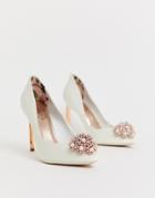Ted Baker Ivory Stain Embellished Heeled Pumps - White