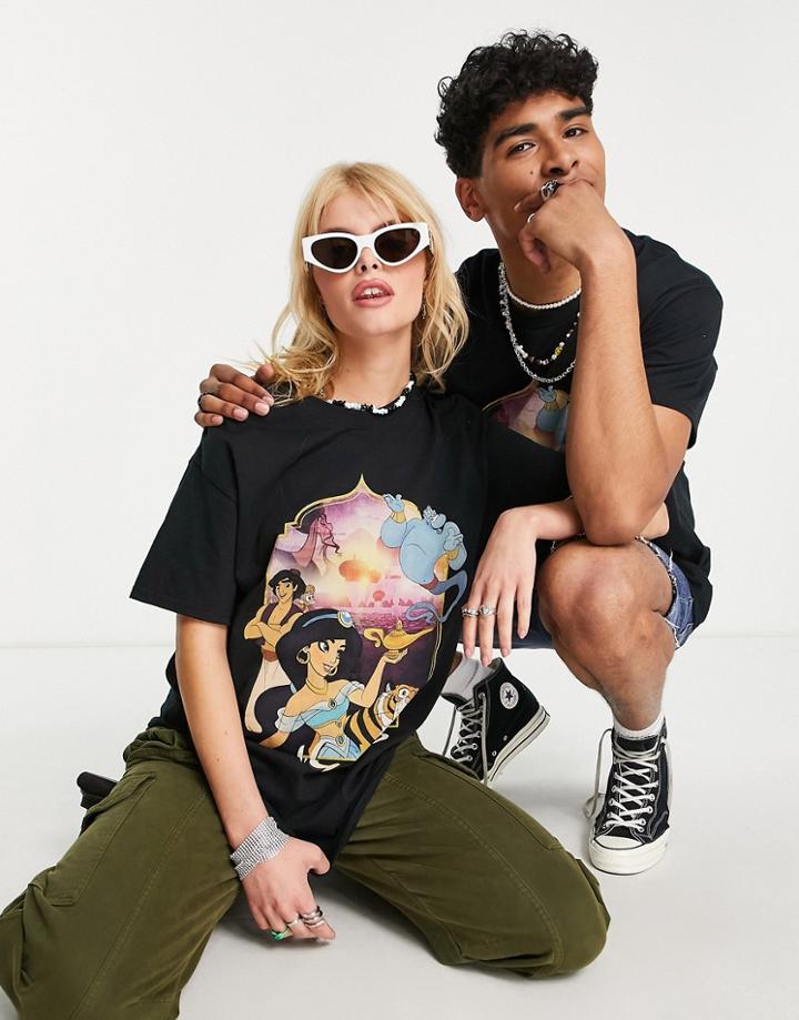 Reclaimed Vintage Inspired Unisex Licensed Aladdin T-shirt In Black