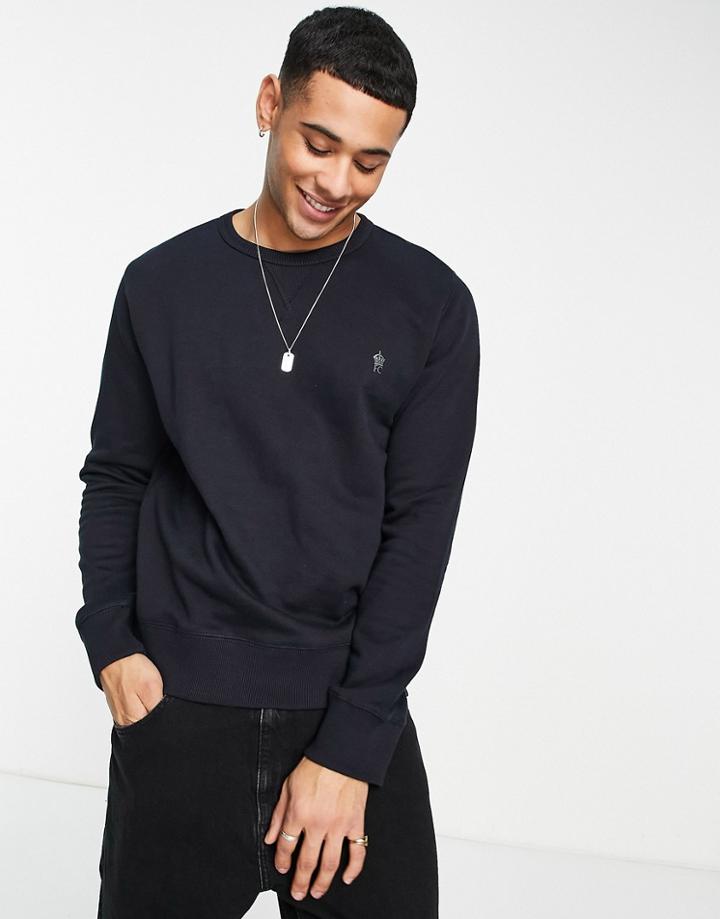 French Connection Crew Neck Sweatshirt In Navy