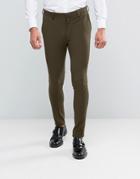Asos Super Skinny Suit Pants In Khaki - Green