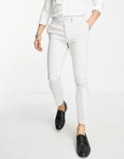 Asos Design Wedding Super Skinny Wool Mix Smart Pants With Lilac Dog Tooth Check-purple
