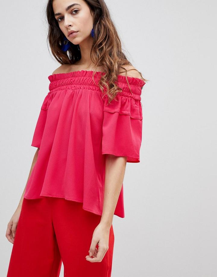 Y.a.s Fraya Off The Shoulder Top - Pink