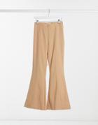 Monki Fiona Flared Pants In Beige-neutral