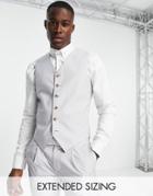 Noak 'camden' Skinny Vest In Light Gray With Two-way Stretch