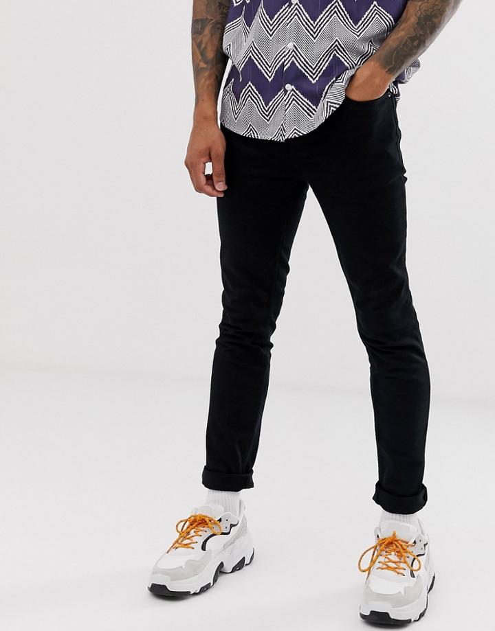 Topman Stretch Skinny Jeans In Black