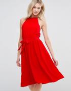 D.ra Arnie Tie Waist Dress - Red