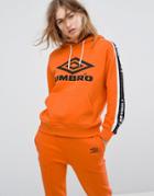 Umbro Pull Over Hood With Front Logo - Orange
