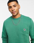 Ps Paul Smith Zebra Logo Crew Neck Sweatshirt In Dark Green