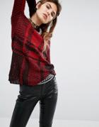 Tripp Nyc Oversize Check Knit Sweater - Multi