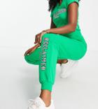 Reclaimed Vintage Inspired Sweatpants With Varstiy Logo In Green - Part Of A Set