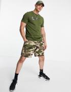 Nike Training Camo Swoosh T-shirt In Khaki-green