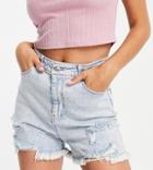 Pieces Tall Denim Shorts In Blue-blues