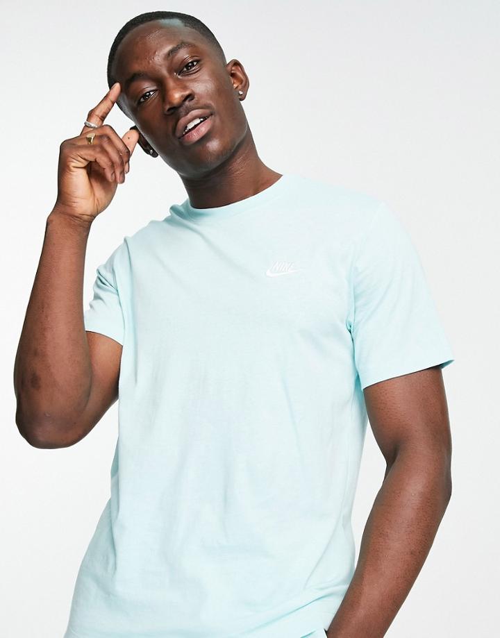 Nike Club T-shirt In Aqua-blue