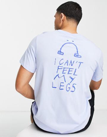 Nike Running Dri-fit A.i.r. Nathan Bell Legs Graphic T-shirt In Pale Blue
