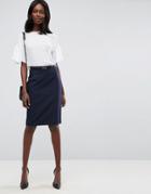 Asos Tailored Belted Pencil Skirt - Navy