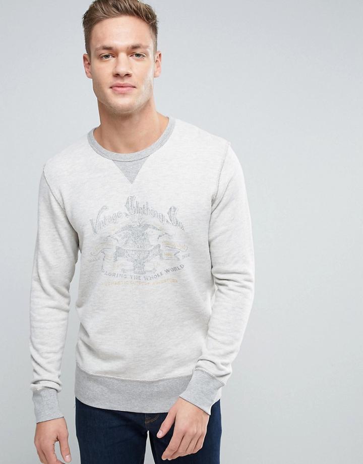 Jack & Jones Vintage Sweatshirt In Washed Look With Vintage Graphic - Gray