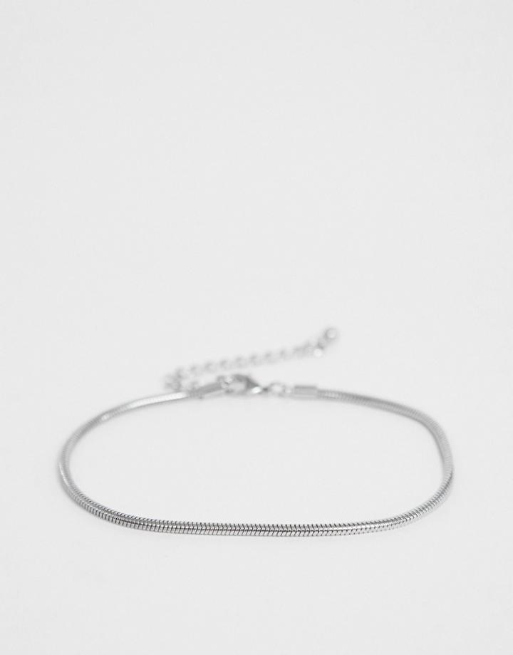 Designb Chain Anklet In Silver - Silver