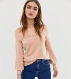 River Island Petite Off The Shoulder Sweater In Pink - Pink
