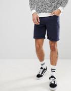Asos Design Denim Shorts In Slim Navy