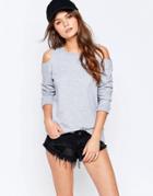 New Look Cold Shoulder Sweat - White