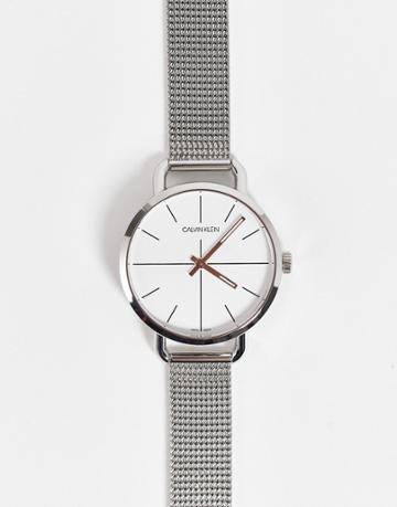 Calvin Klein Mesh Bracelet Strap Watch-silver