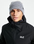 Jack Wolfskin Rib Beanie In Gray