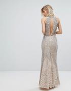Miss Selfridge Premium Embellished High Neck Maxi Dress - Blue