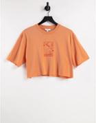 Topshop Nature Nurture Crop T-shirt In Orange