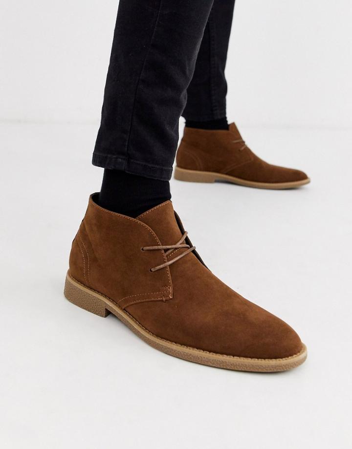 New Look Faux Suede Desert Boot In Tan